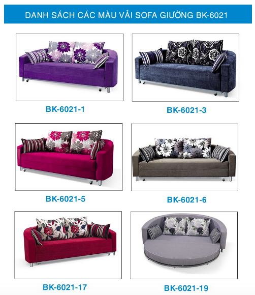 Sofa Giường Sofa giường vải nhung BK 6021